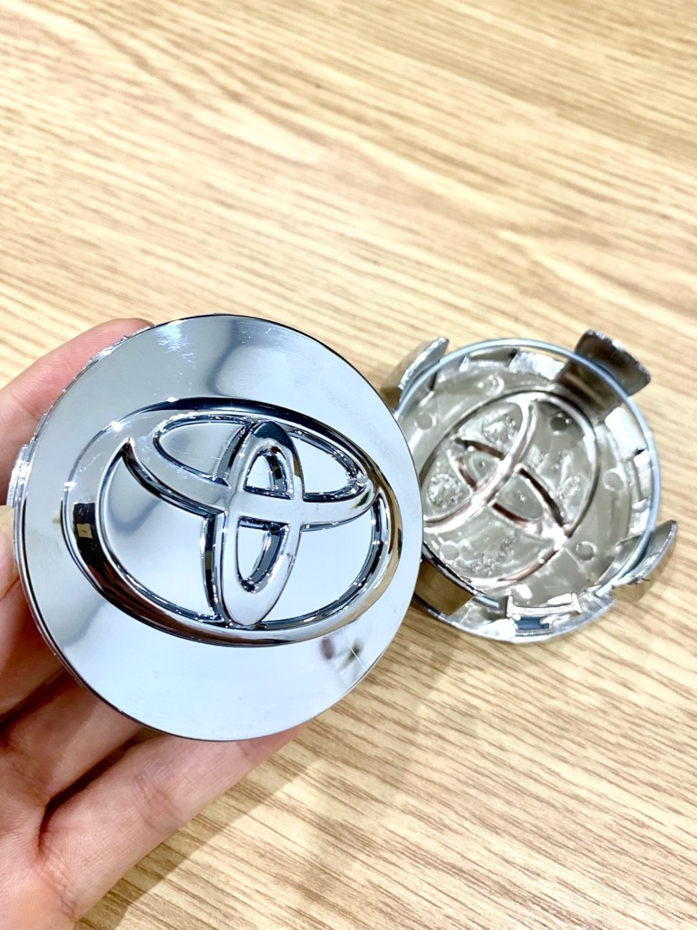Silver Chrome Wheel Center Caps Hub Covers Set of 2 Snap On Replacement